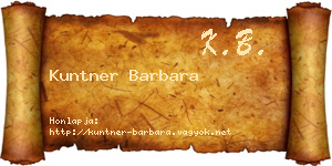 Kuntner Barbara névjegykártya